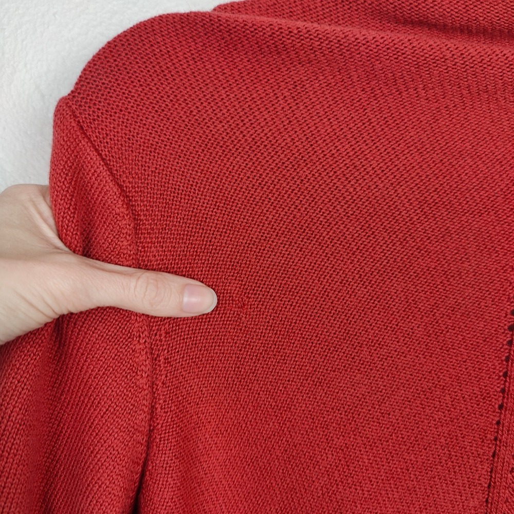 Oska Cardigan‎ Sweater Womens 1 US 6/8 Orange Red Asymmetrical 100% Virgin Wool - Picture 5 of 11